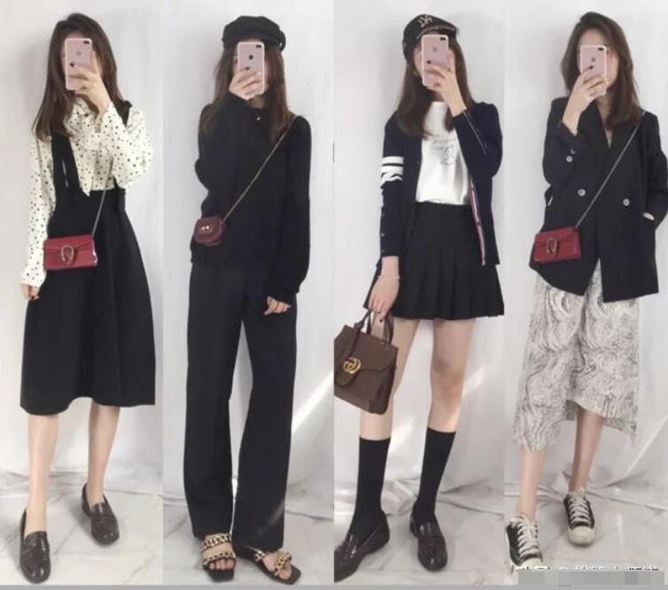 背带裙 碎花衬衣